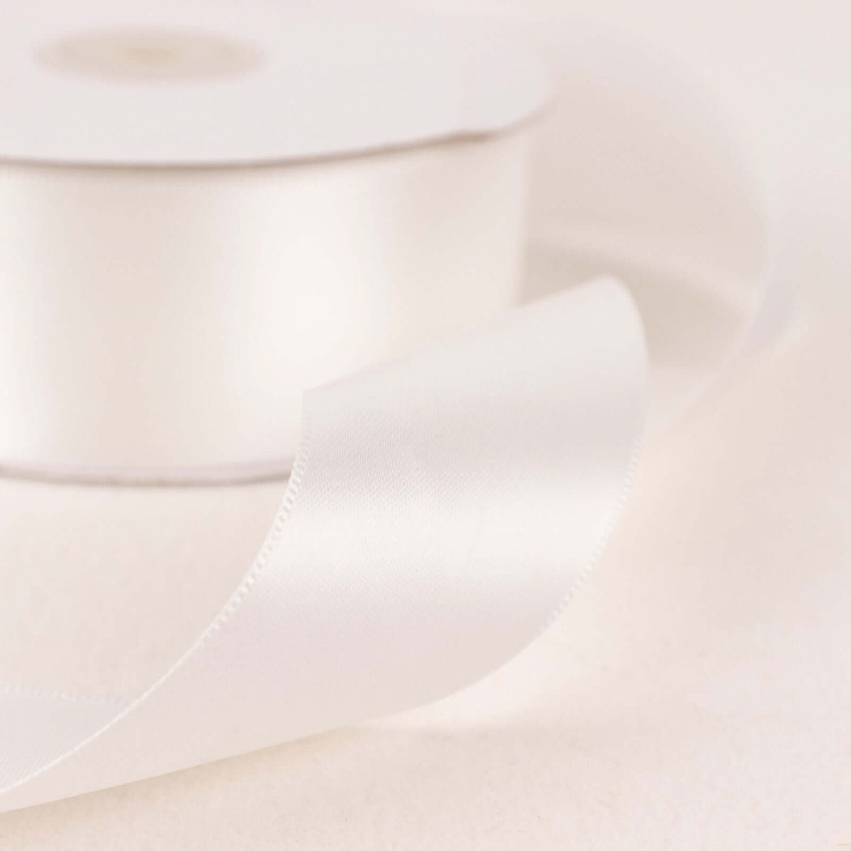 50 Yards 1.5" White Single Face Decorative Satin Ribbon
