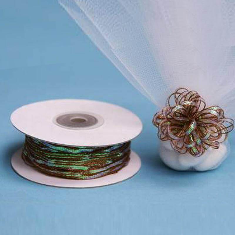 50 Yards 1 8" Chocolate Organza Pull String Bows Ribbon - Clearance SALE