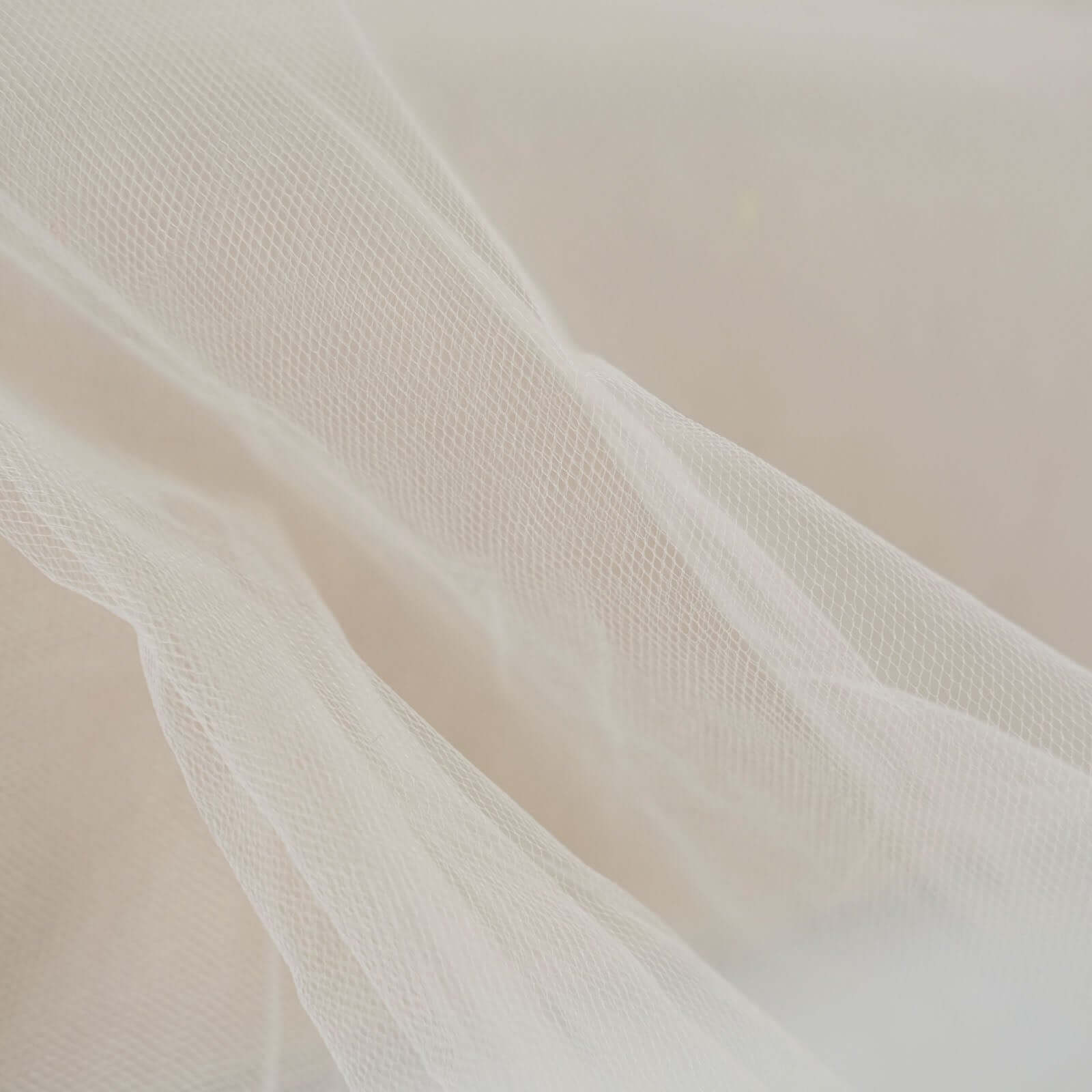 54"x40 Yards Beige Tulle Fabric Bolt, DIY Crafts Sheer Fabric Roll