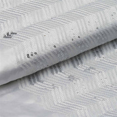 54"x 4 Yards White Silver Iridescent Party Sequin Design Polyester Fabric Bolt
