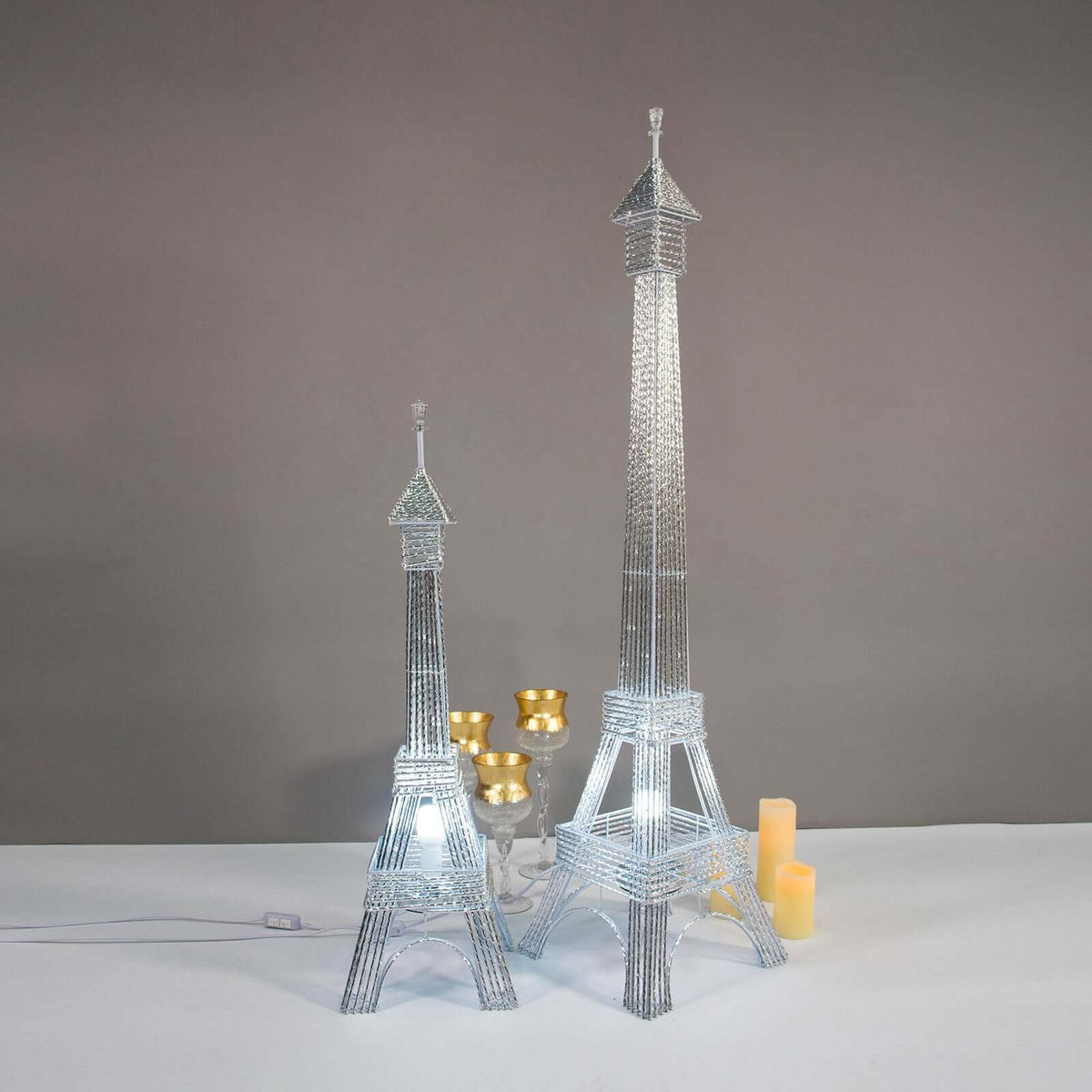 5ft Color Changing LED Metal Eiffel Tower Columns LED Lamp, Night Light Wedding Centerpiece