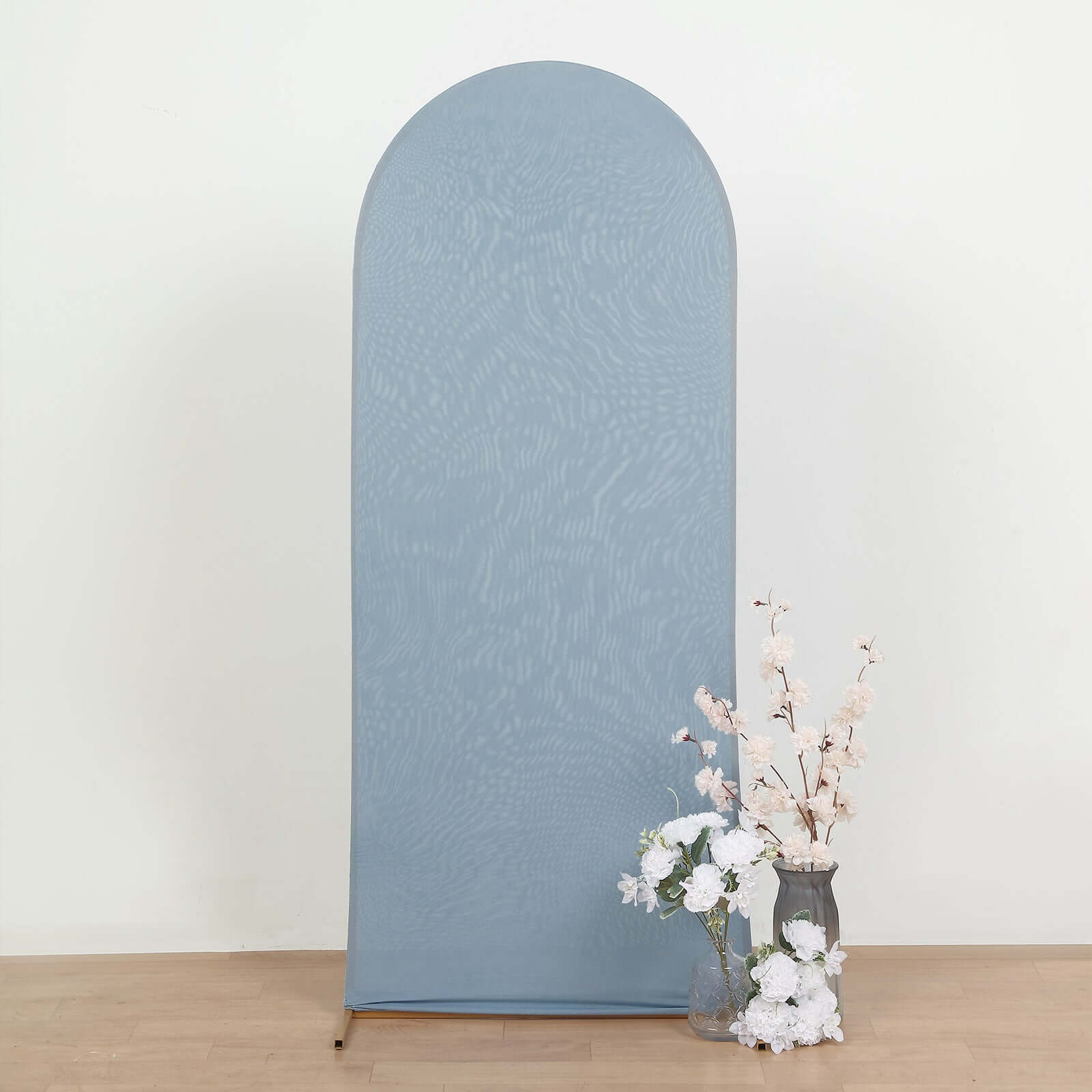 5ft Matte Dusty Blue Spandex Fitted Chiara Backdrop Stand Cover For Round Top Wedding Arch