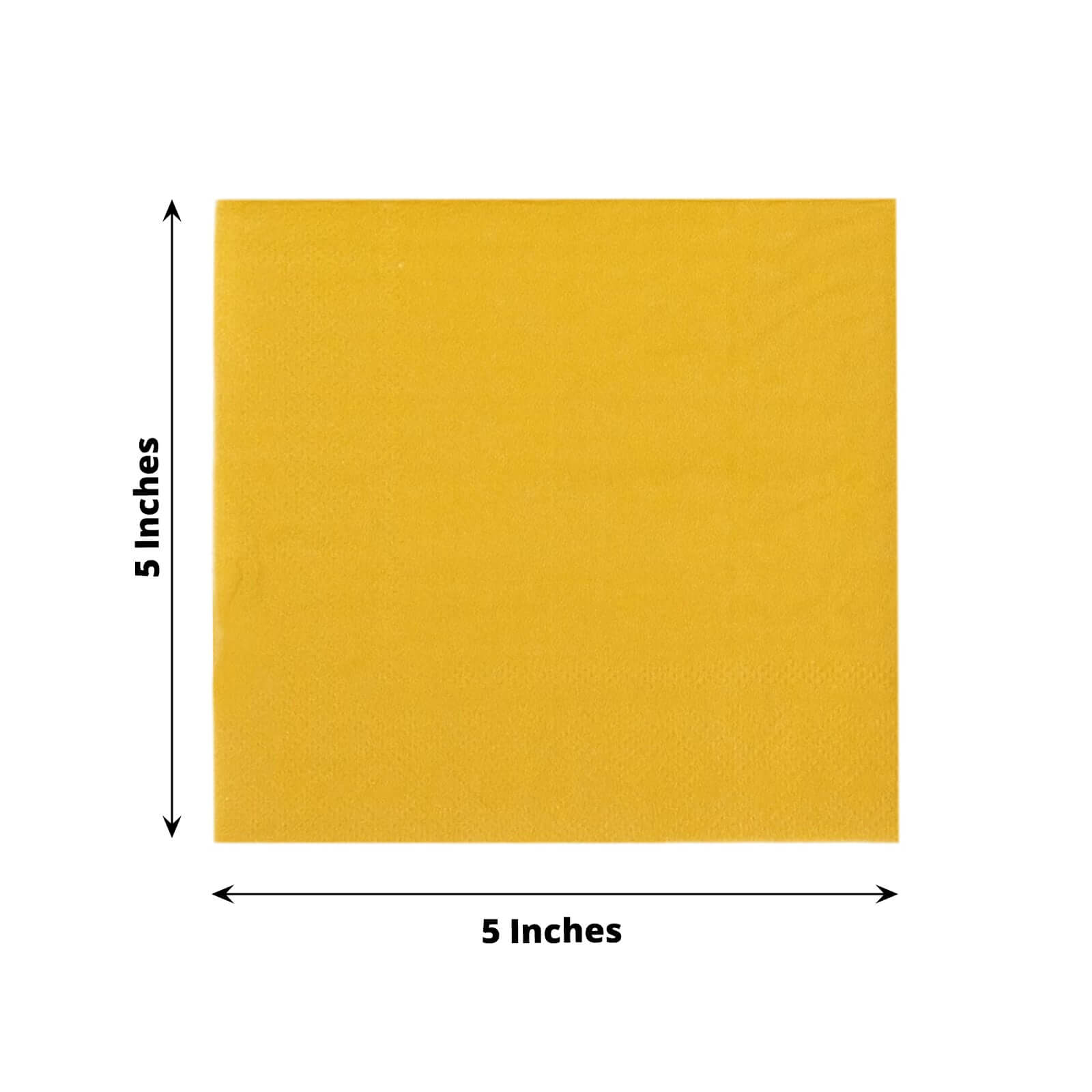 50-Pack Paper Beverage Napkins Gold - 2 Ply Disposable Soft 18GSM Cocktail Napkins for Events 5"x5"