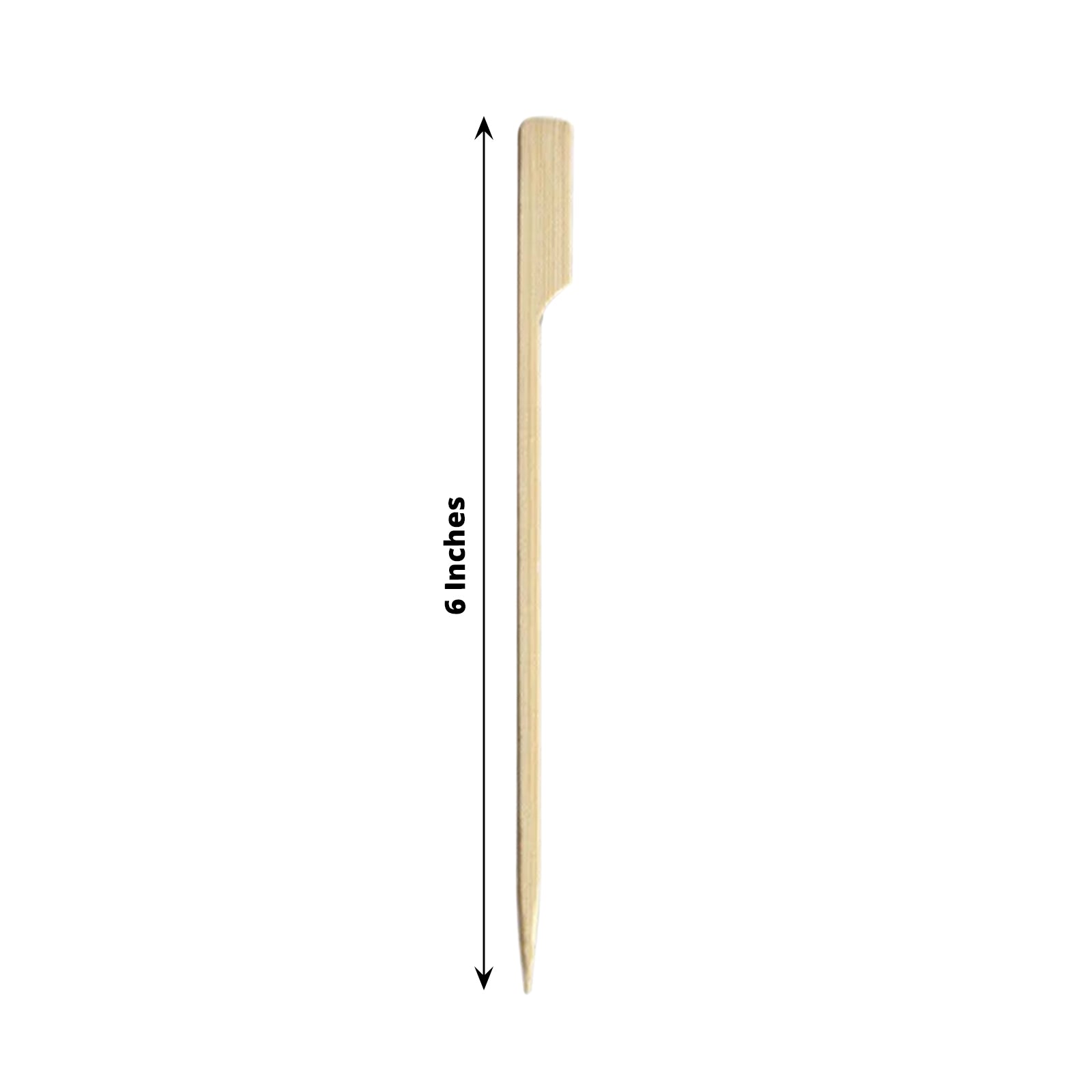 100-Pack Bamboo Skewers Paddle Shaped - Natural Eco Friendly Wooden Cocktail Picks for Food Display Party Snacks & Outdoor Cooking 6"