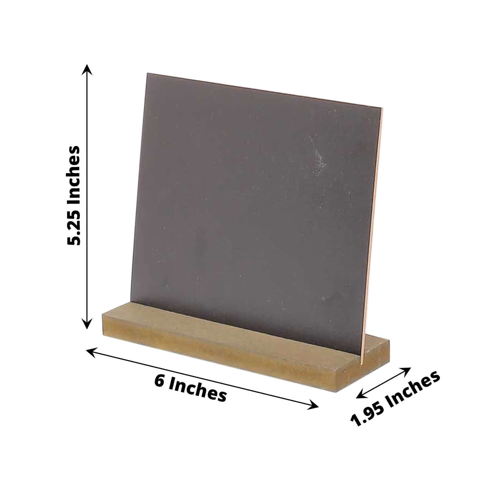 6-Pack Mini Table Chalkboard Signs Rustic Wood Base Stands - Perfect for Weddings and Parties 6"