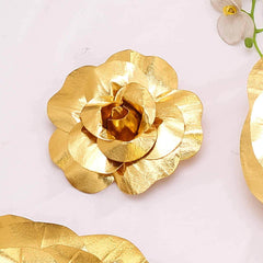 6 Pack 8" Metallic Gold Real Touch Artificial Foam DIY Craft Roses