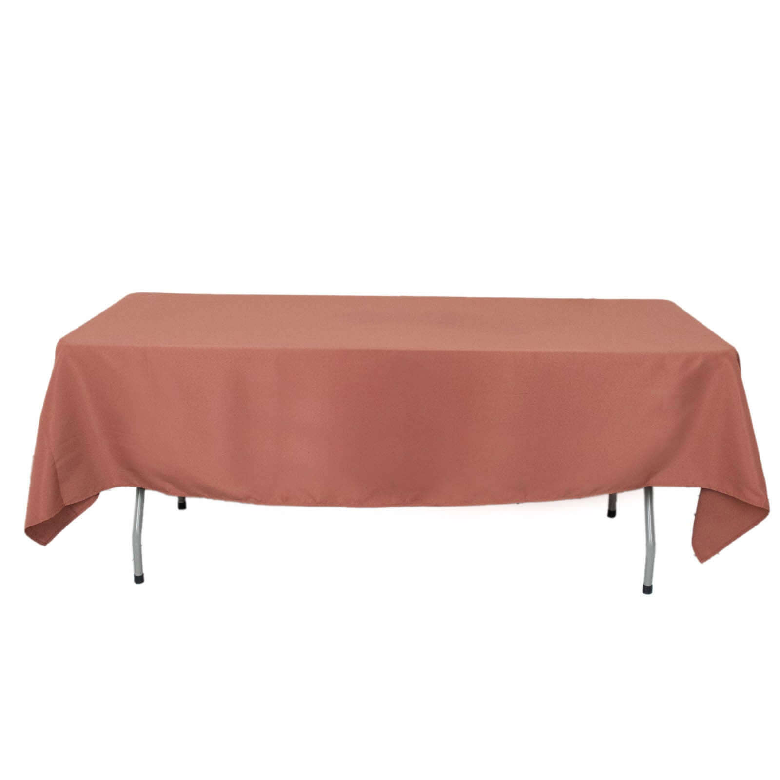 Premium Polyester 60"x102" Rectangle Tablecloth Terracotta (Rust) - Durable 220GSM Wrinkle-Resistant Table Cover