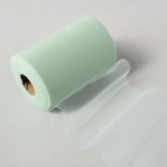 6"x100 Yards Mint Tulle Fabric Bolt, Sheer Fabric Spool Roll For Crafts