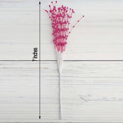 12 Bunches Faux Pearl Bead Spray Vase Fillers in Burgundy - Lustrous DIY Craft Beads 7"