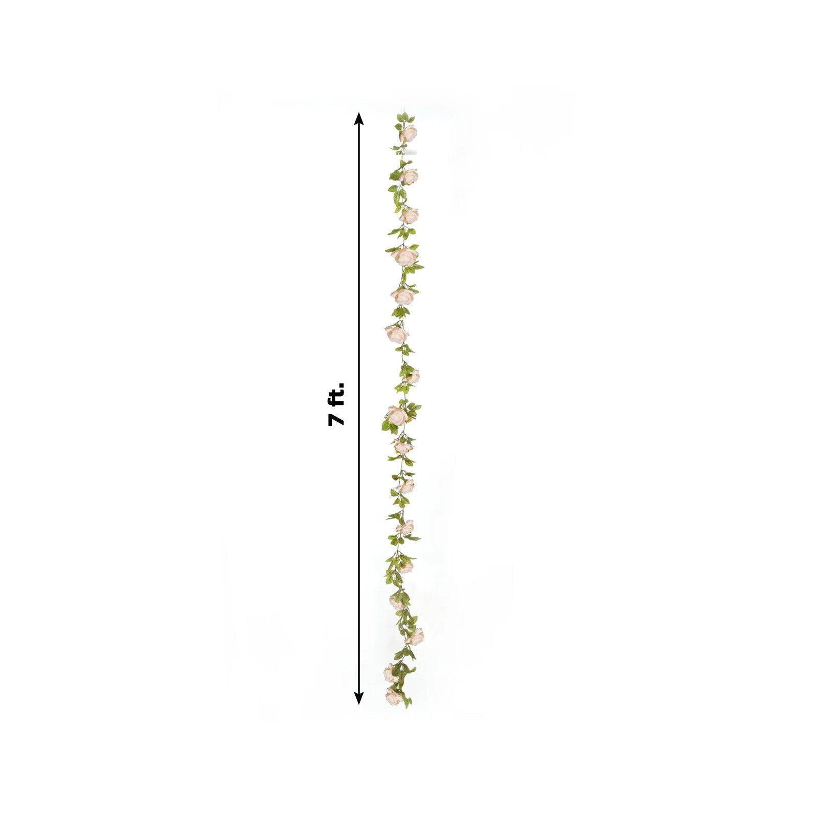 7ft 20 LED Blush Silk Rose Flower Garland Vine String Lights, Warm White Battery Operated