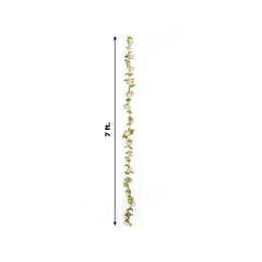 7ft 20 LED Blush Silk Rose Flower Garland Vine String Lights, Warm White Battery Operated