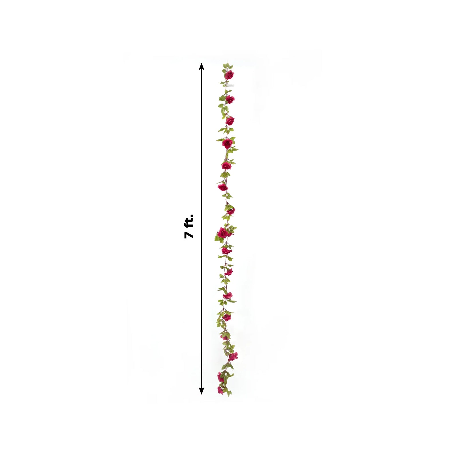 7ft 20 LED Red Silk Rose Flower Garland Vine String Lights, Warm White Battery Operated