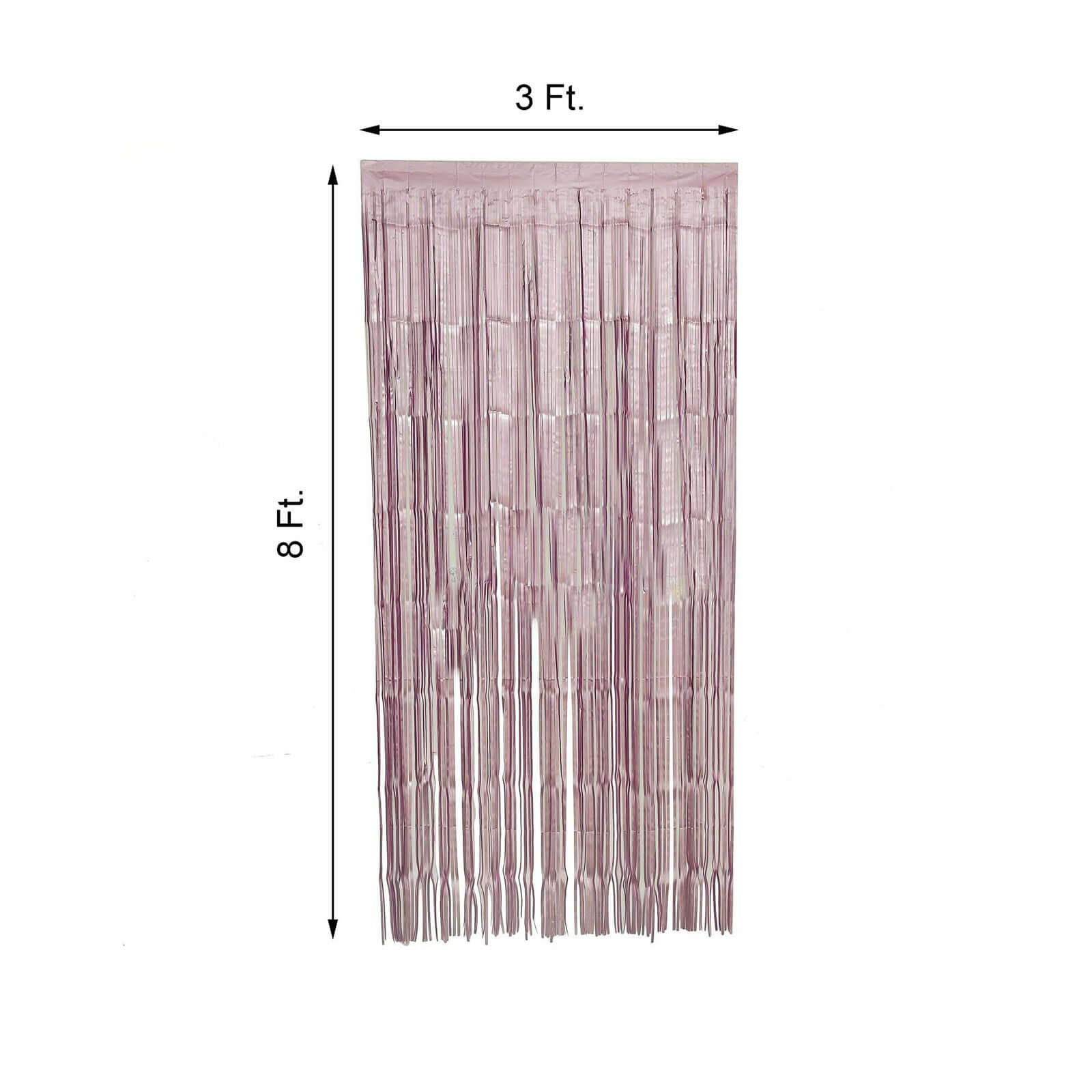 8ft Dusty Rose Metallic Tinsel Foil Fringe Doorway Curtain Party Backdrop