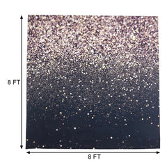 8ftx8ft Black Gold Glitter Print Vinyl Photo Shoot Backdrop