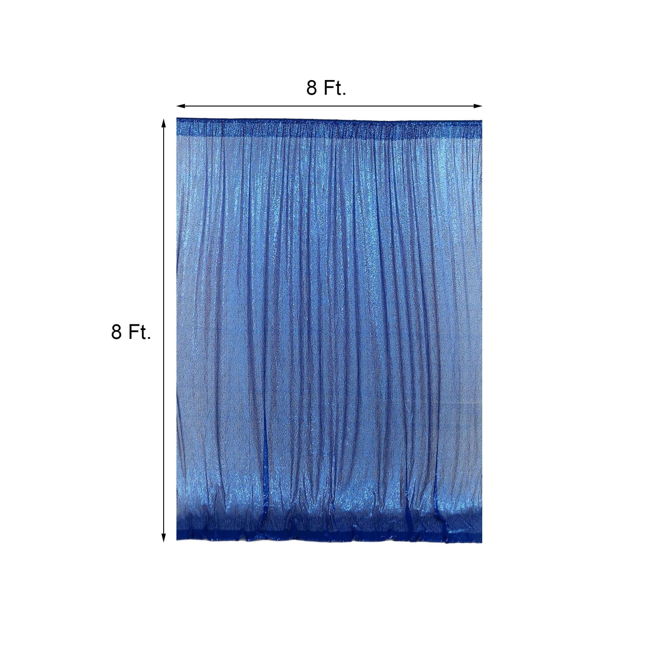 8ftx8ft Royal Blue Sequin Event Curtain Drapes, Backdrop Event Panel
