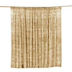 8ftx8ft Champagne Premium Smooth Velvet Event Curtain Drapes, Privacy Backdrop Event Panel with Rod Pocket