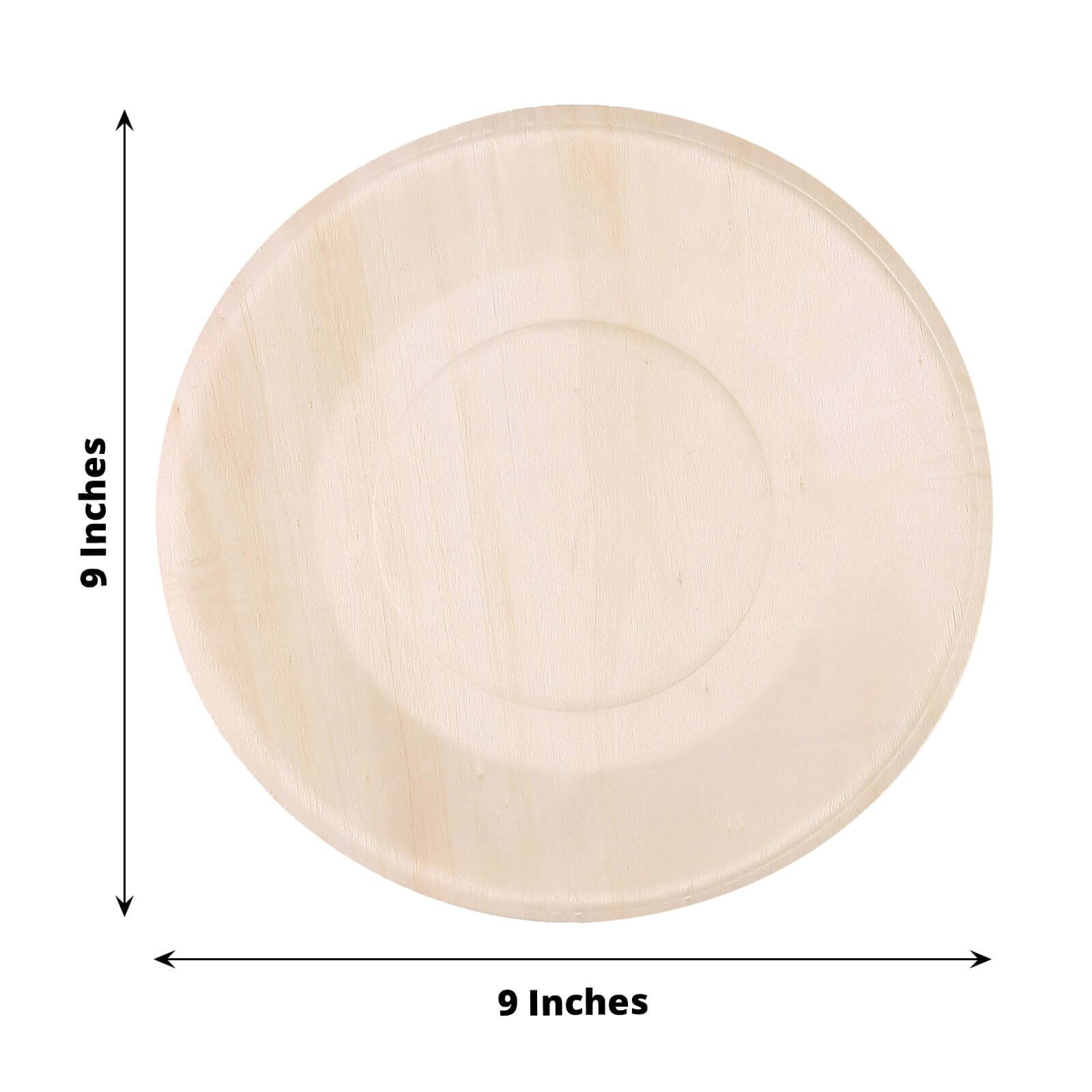 25-Pack Birchwood 9" Round Dinner Plates - Natural Eco Friendly Wooden Disposable Plates for Farmhouse-Style Events, Parties & Gatherings