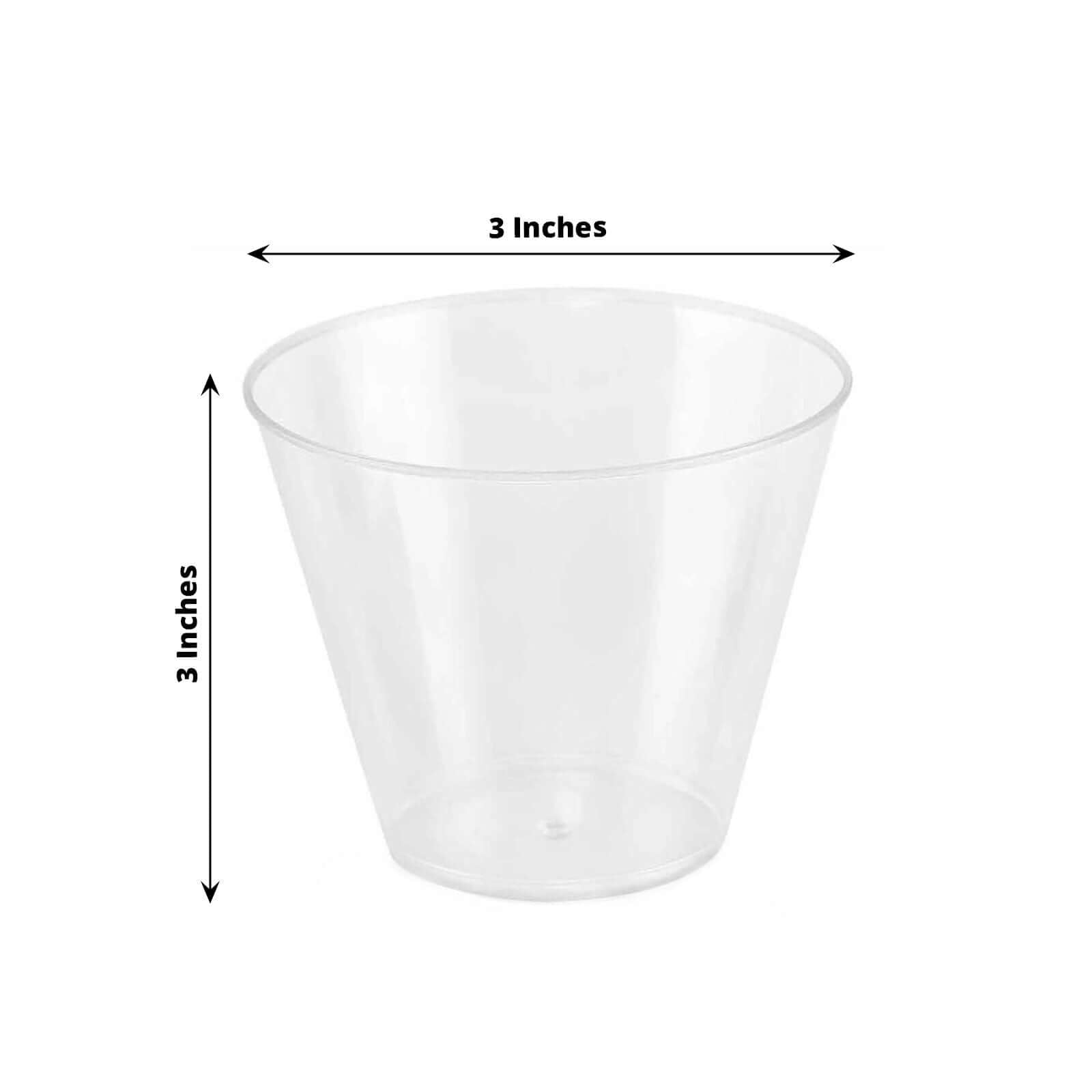 25-Pack Plastic Party Cups Clear Crystal - Stylish Short Disposable Glasses 9oz