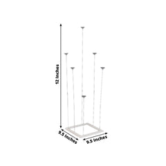 Set of 2 White Plastic Balloon Column Stand with Interlocking Base, DIY Shapeable Balloon Tower Stick Holder Kit for Table Centerpieces