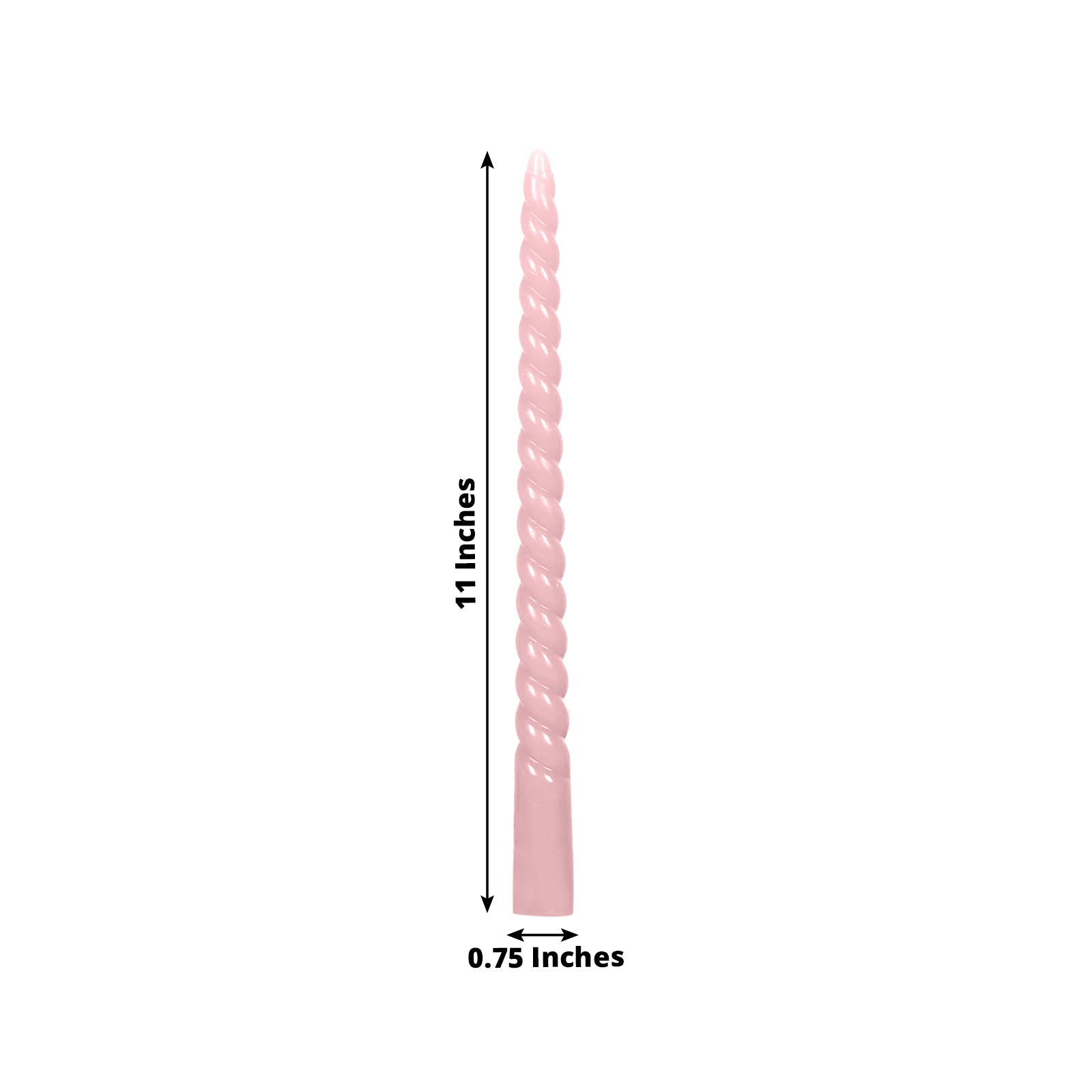 12-Pack Taper Candles Spiral Long Burn Wick Design Pink - Premium Unscented Wax Dinner Candle Sticks 11"