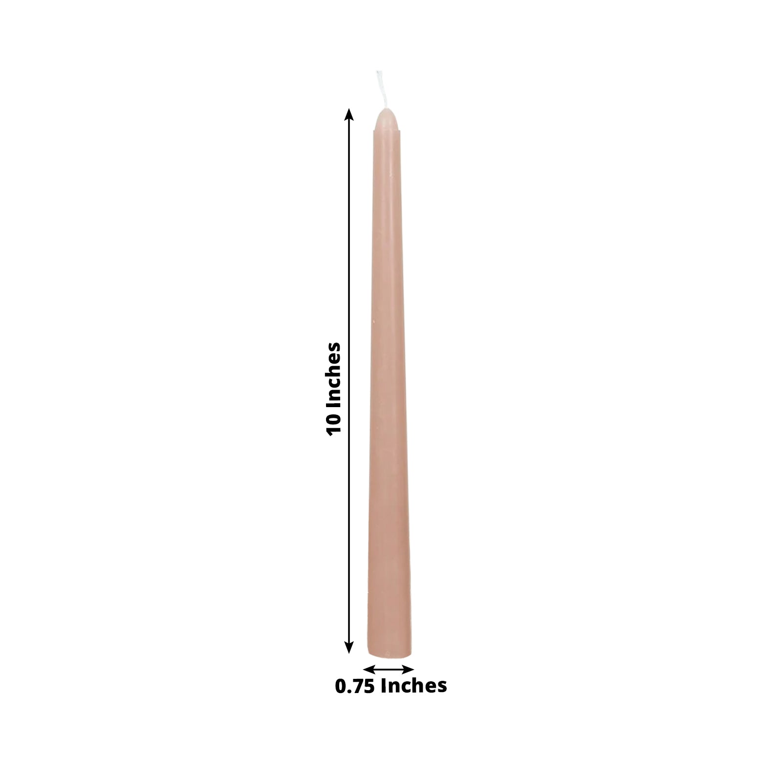 12-Pack Taper Candles Premium Wax Design Dusty Rose - Unscented Candles for Upscale Settings 10"