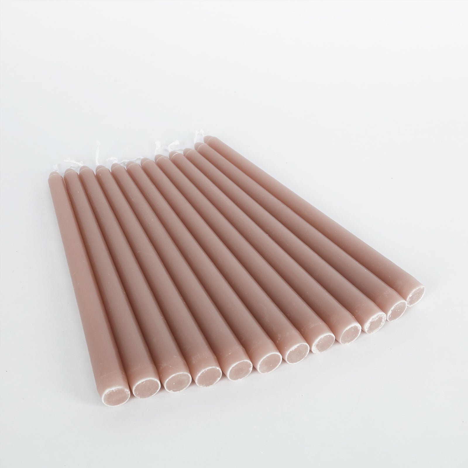 12-Pack Taper Candles Premium Wax Design Dusty Rose - Unscented Candles for Upscale Settings 10"