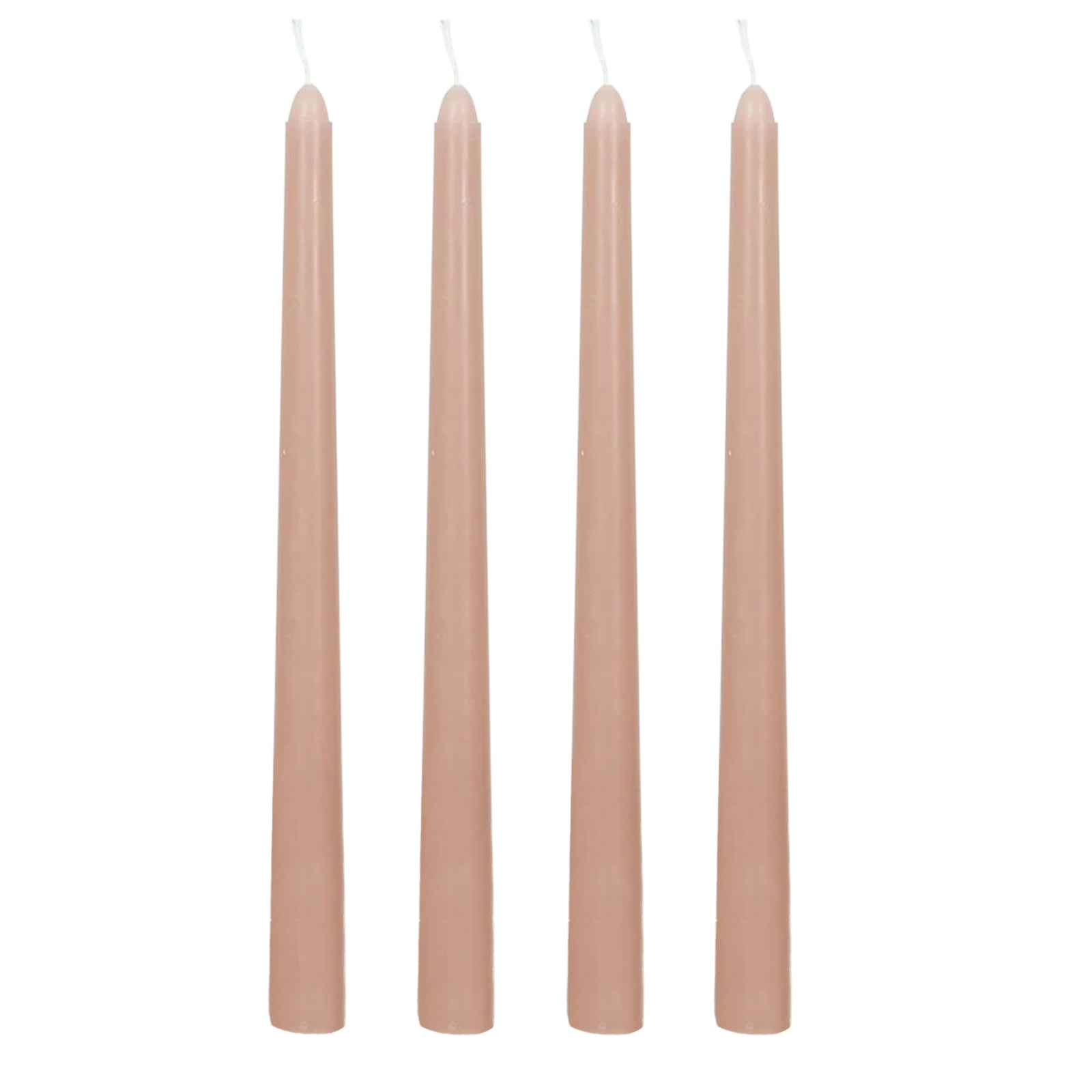 12-Pack Taper Candles Premium Wax Design Dusty Rose - Unscented Candles for Upscale Settings 10"