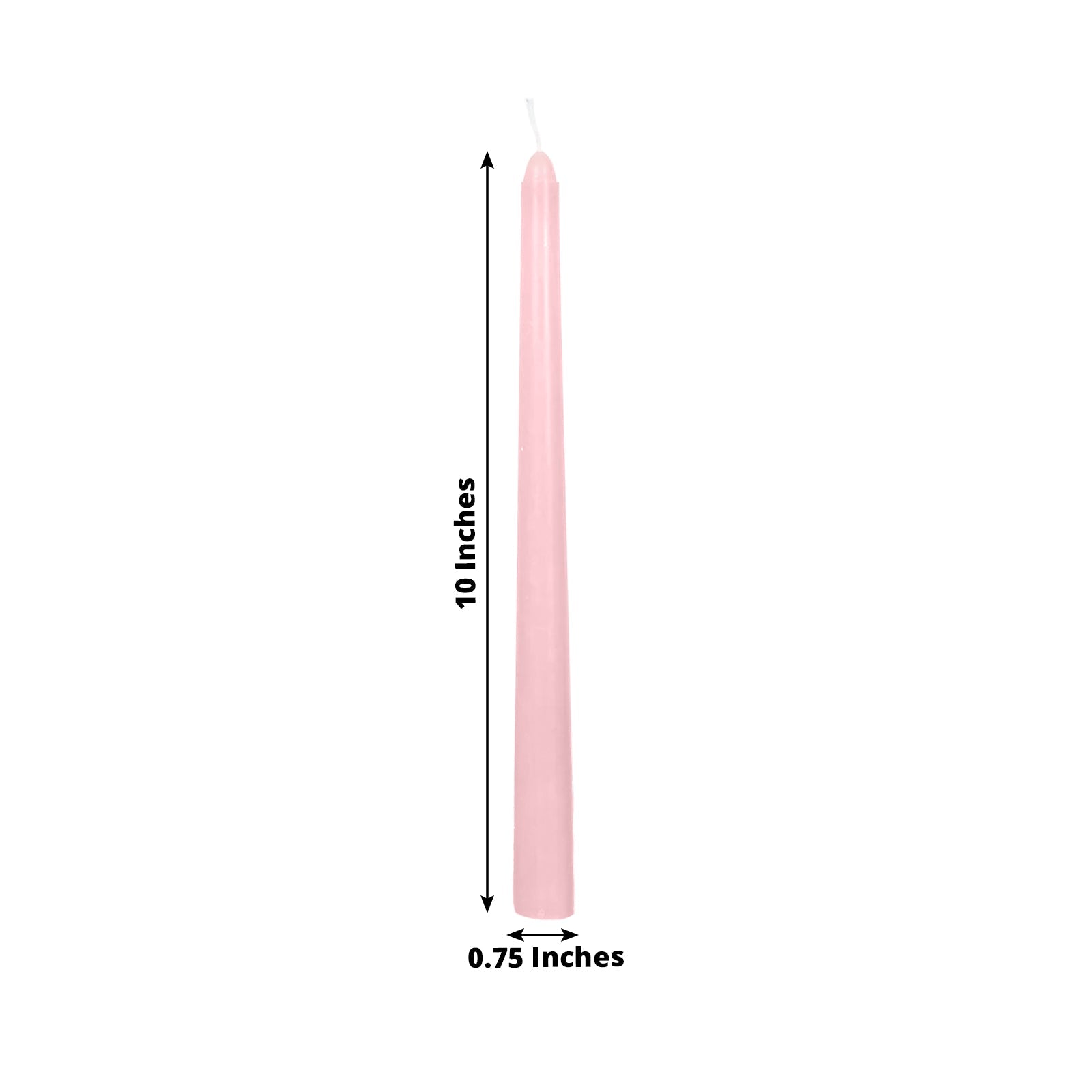 12-Pack Taper Candles Premium Wax Design Pink - Unscented Candles for Upscale Settings 10"