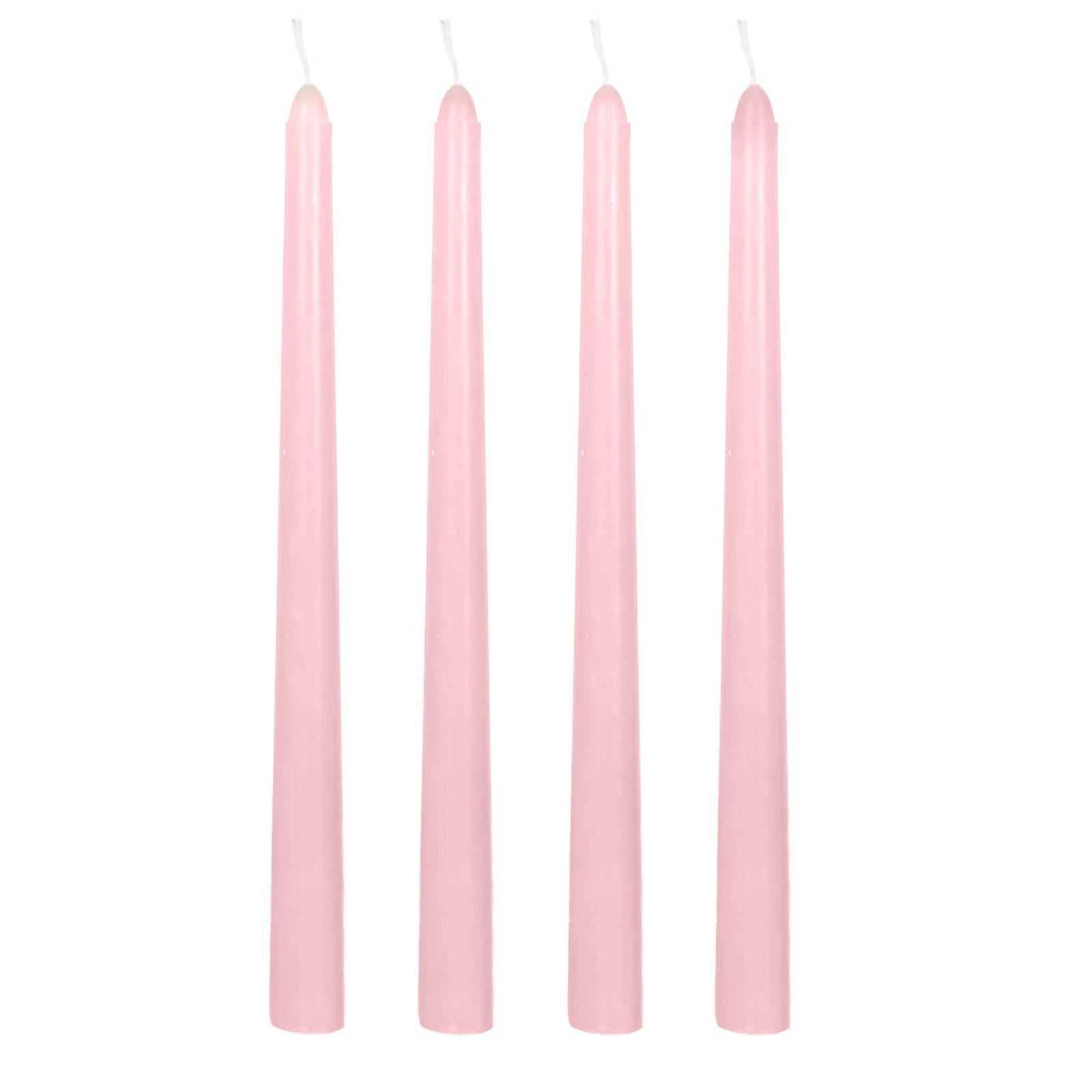 12-Pack Taper Candles Premium Wax Design Pink - Unscented Candles for Upscale Settings 10"