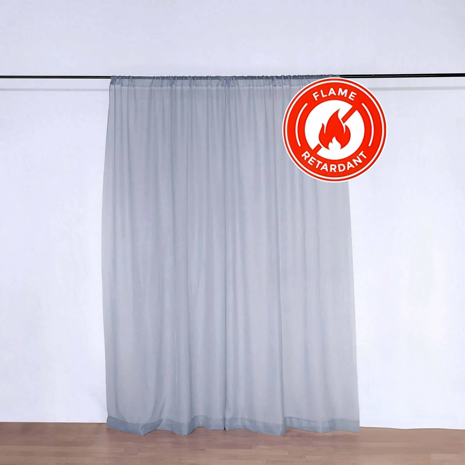 2 Pack Dusty Blue Sheer Chiffon Event Curtain Drapes, Durable Flame Resistant Premium Organza Backdrop Event Panels With Rod Pockets - 10ftx10ft