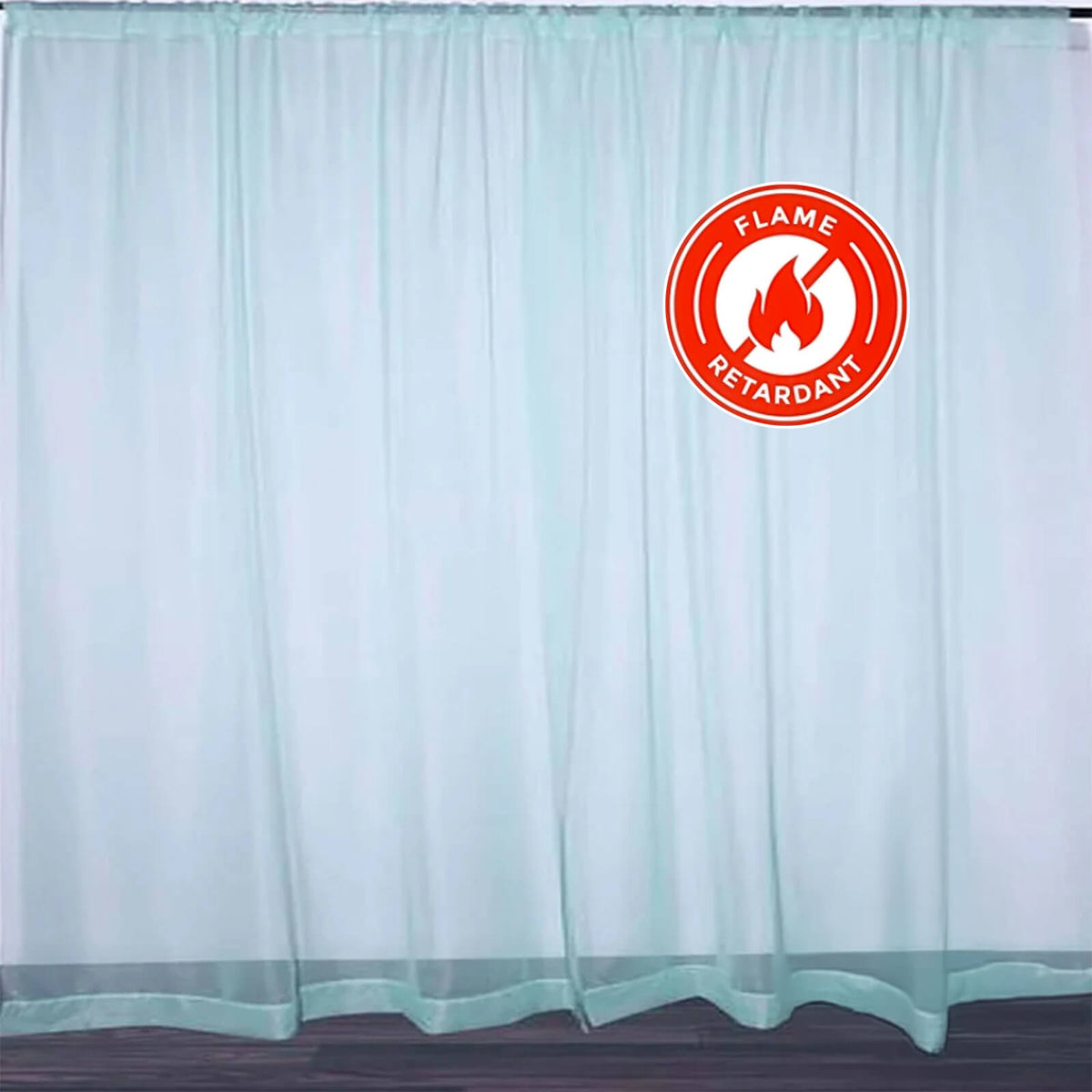 2 Pack Dusty Sage Green Sheer Chiffon Event Curtain Drapes, Durable Flame Resistant Premium Organza Backdrop Event Panels With Rod Pockets - 10ftx10ft
