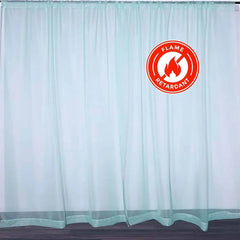 2 Pack Dusty Sage Green Sheer Chiffon Event Curtain Drapes, Durable Flame Resistant Premium Organza Backdrop Event Panels With Rod Pockets - 10ftx10ft