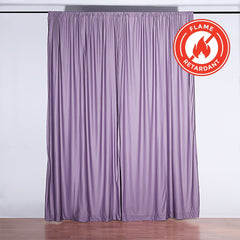 2 Pack Violet Amethyst Scuba Polyester Event Curtain Drapes, Durable Flame Resistant Backdrop Event Panels Wrinkle Free with Rod Pockets - 10ftx10ft