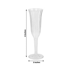 12-Pack Plastic Champagne Flutes Clear Flared Design - Lightweight Disposable Toasting Glasses 6oz