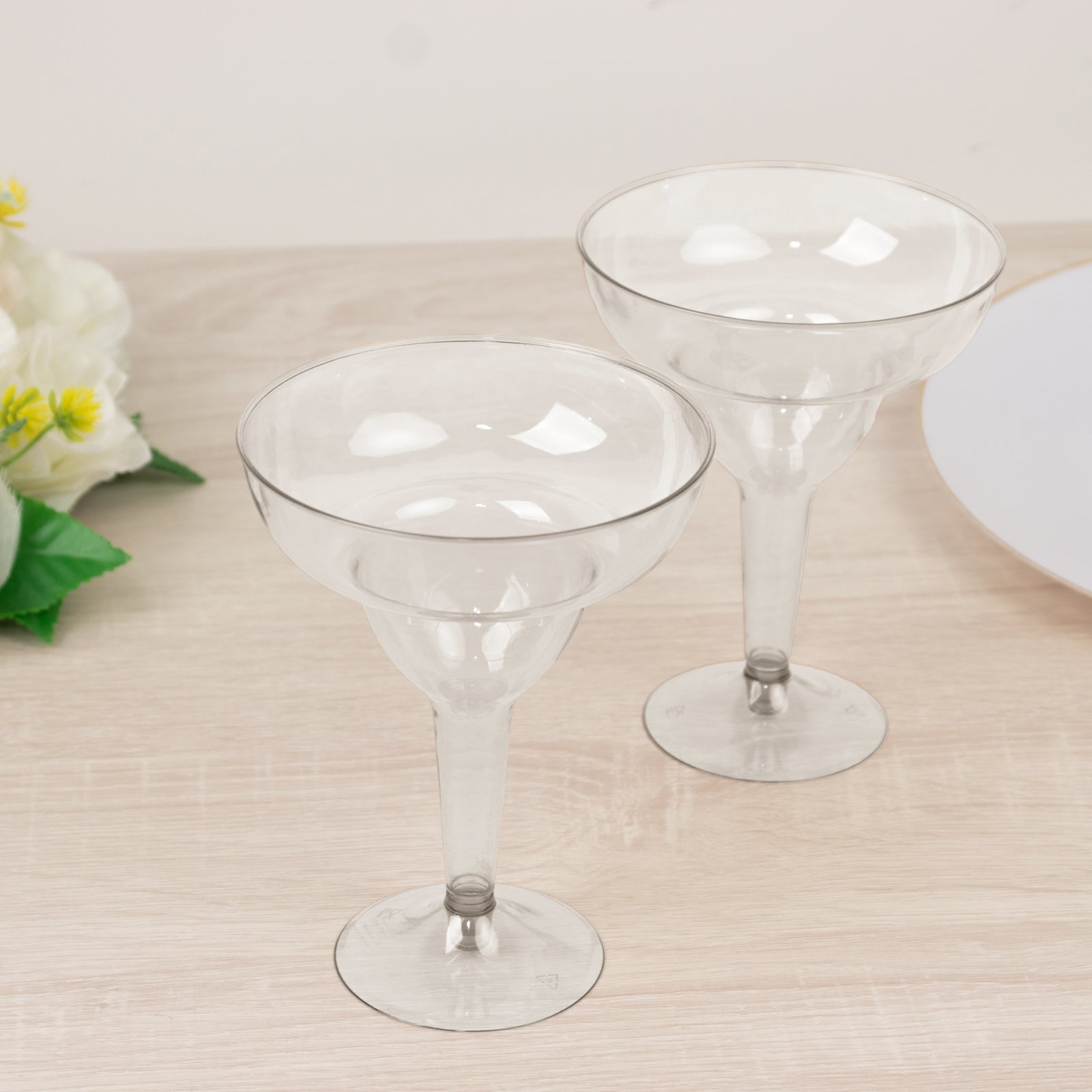 20-Pack Plastic Margarita Glasses Clear - Sturdy Disposable Glasses for Pina Coladas 10oz