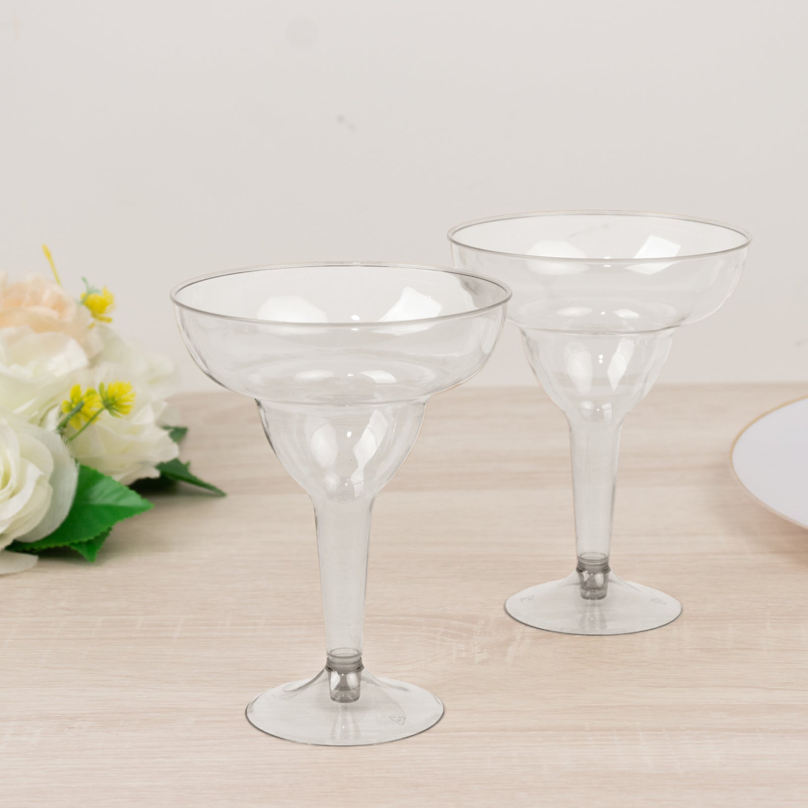 20-Pack Plastic Margarita Glasses Clear - Sturdy Disposable Glasses for Pina Coladas 10oz