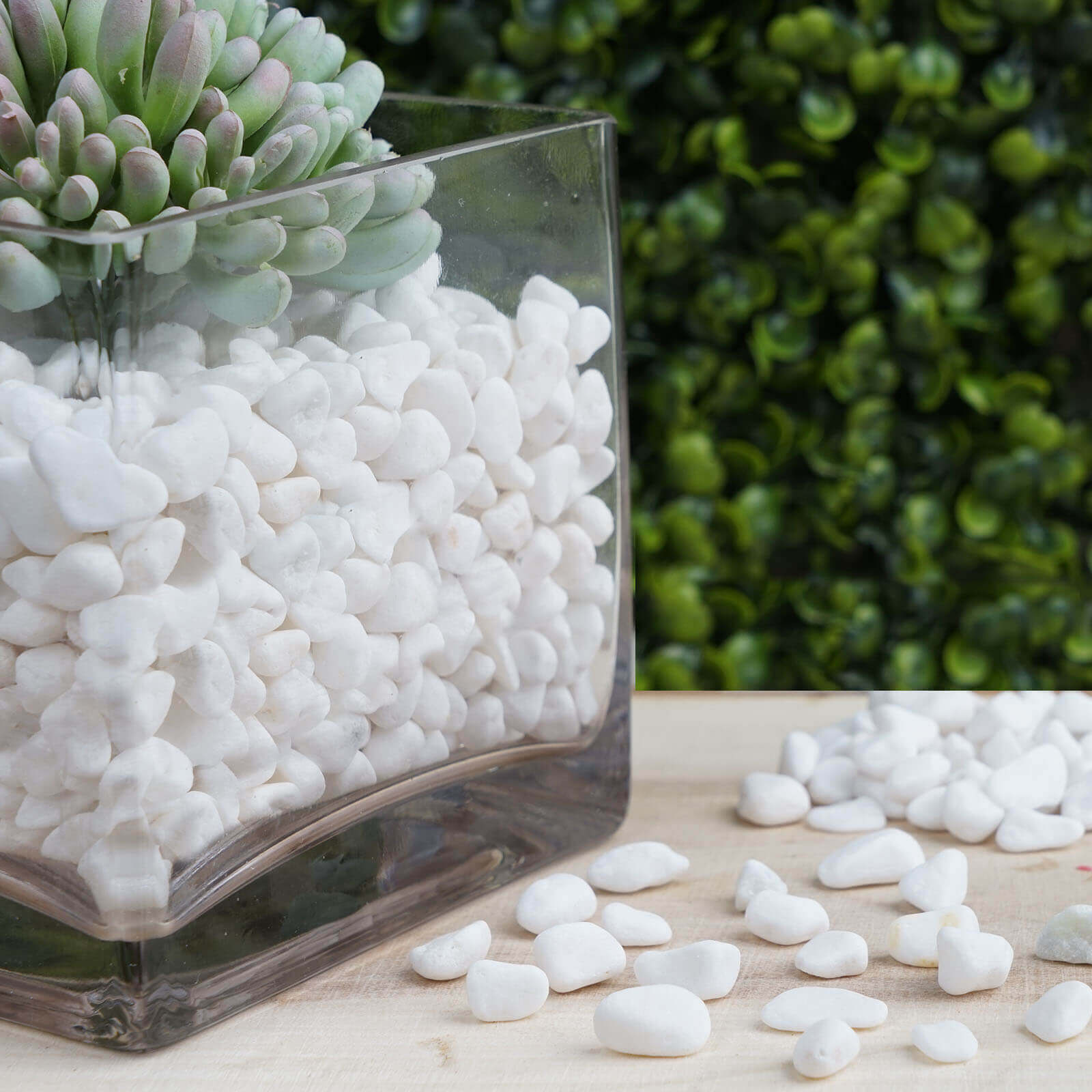 2Lbs White Pebble Stone Vase Fillers, Decorative Crushed Gravel
