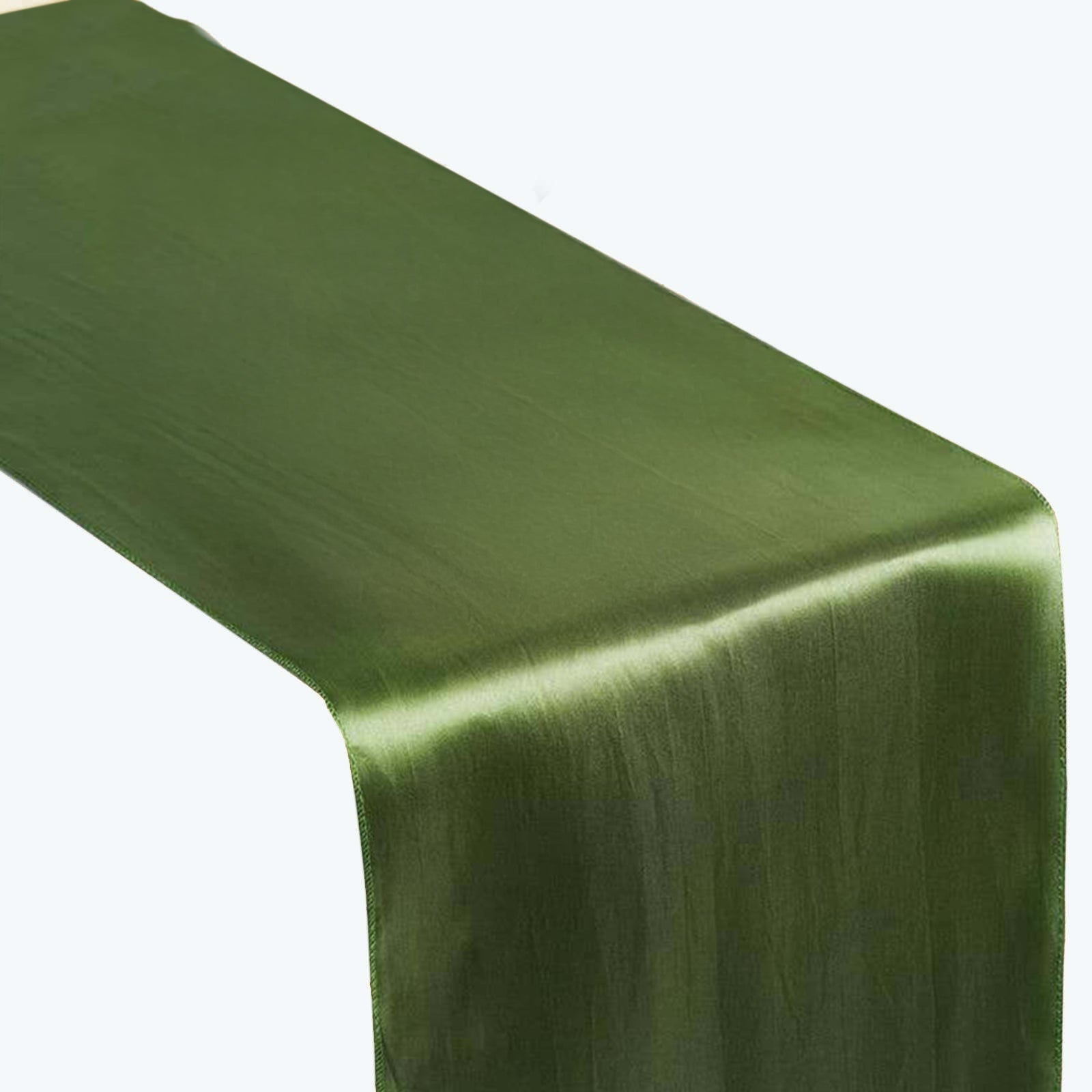 Satin 12"x108" Table Runner Olive Green - Stylish Table Linen