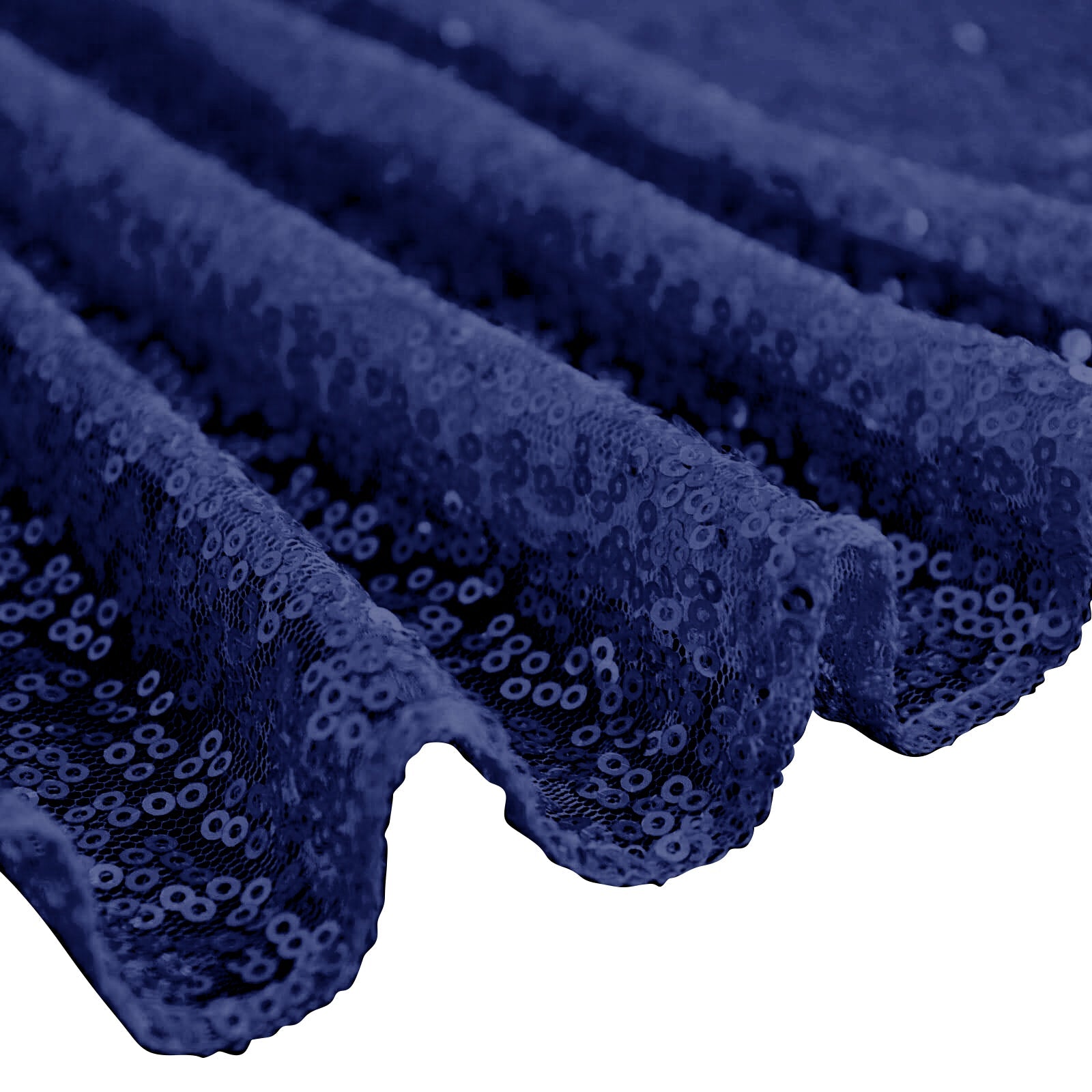 Sequin 60"x126" Rectangle Tablecloth Navy Blue - Glittering Finish Table Cover