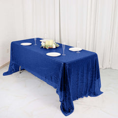 Sequin 60"x126" Rectangle Tablecloth Royal Blue - Glittering Finish Table Cover
