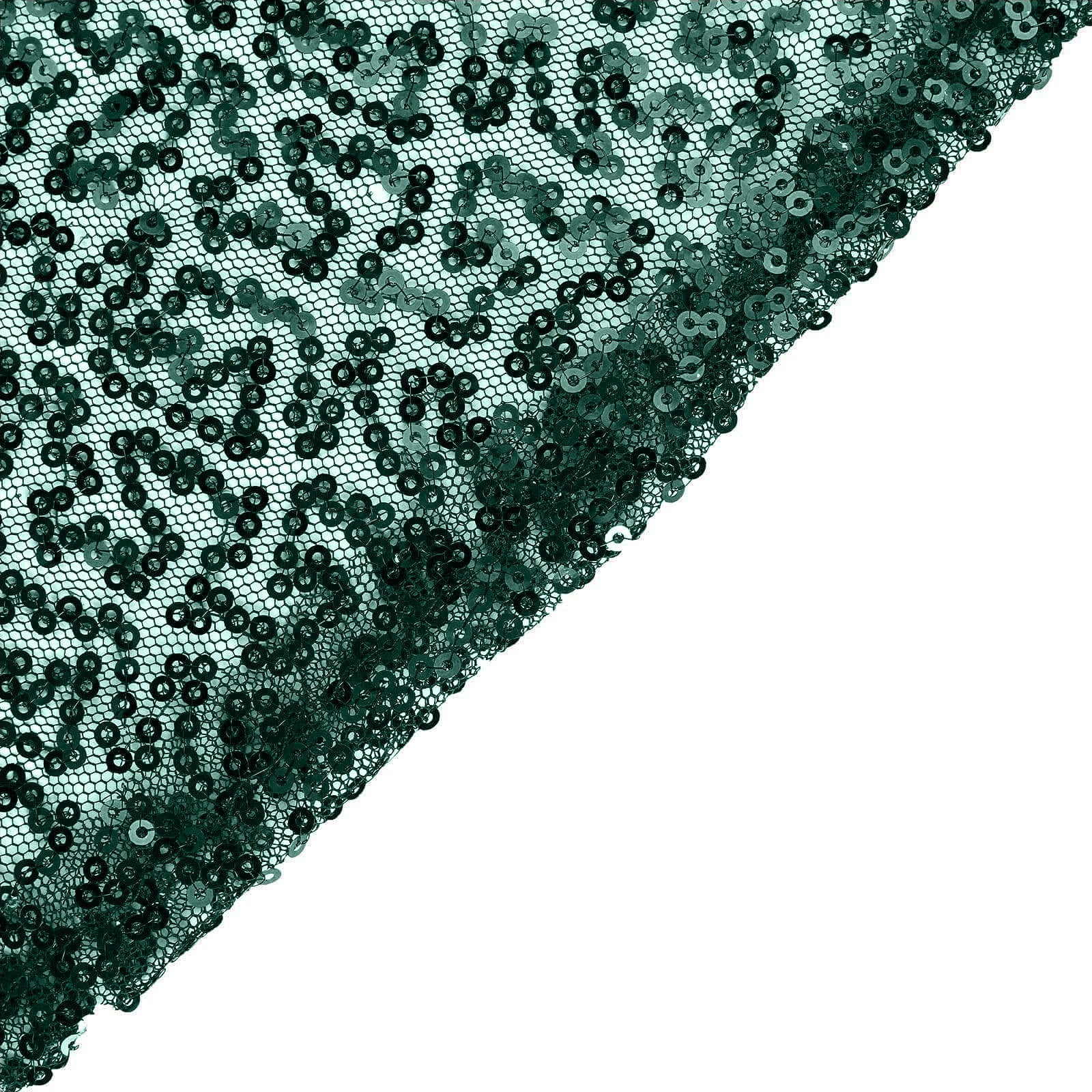 Sequin 90"x132" Rectangle Tablecloth Hunter Emerald Green - Seamless Sparkly Table Cover