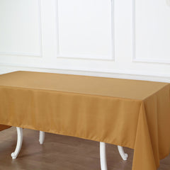 Premium Polyester 60"x126" Rectangle Tablecloth Gold - Stain-Resistant 220GSM Finish Table Cover