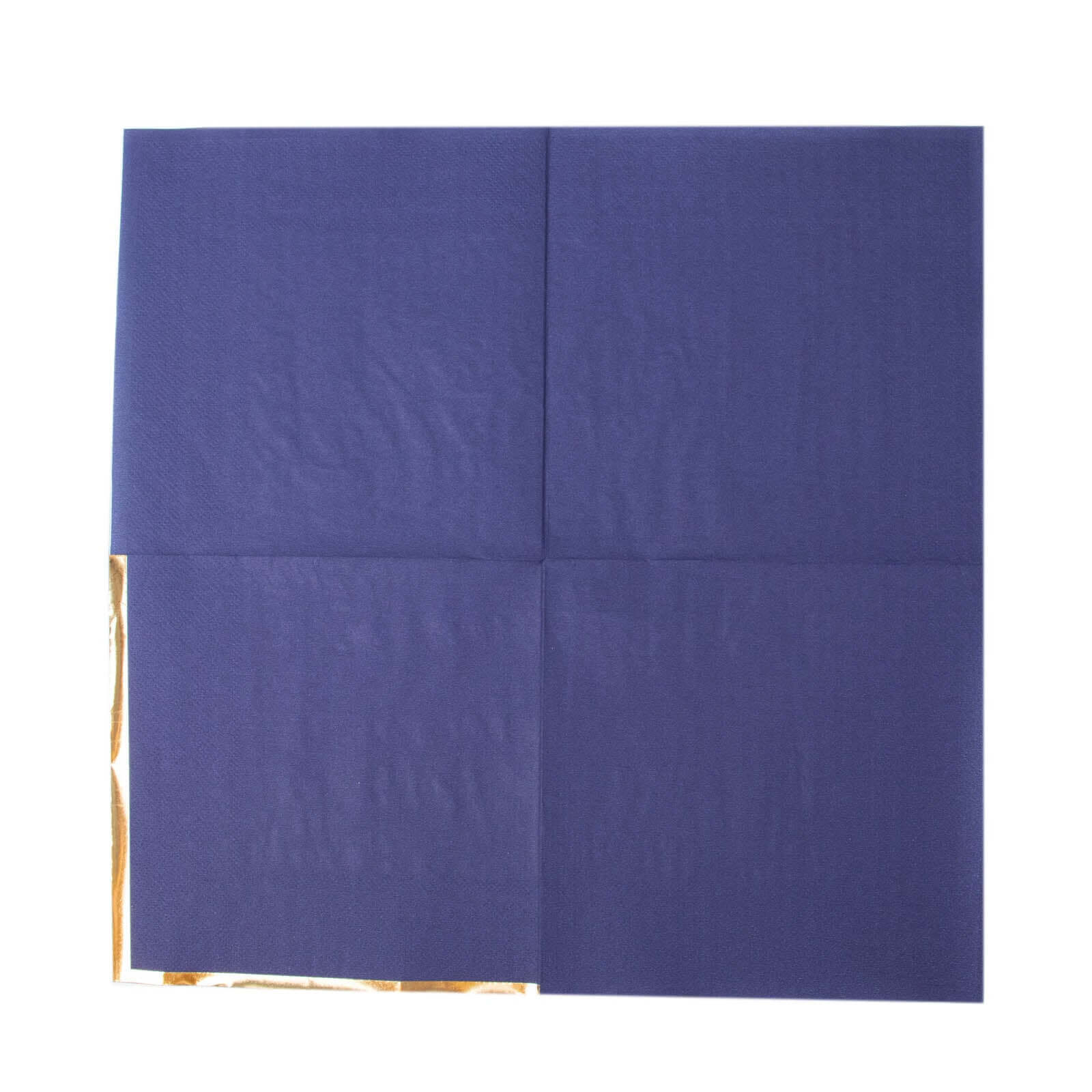 50-Pack Paper Beverage Napkins with Gold Foil Edge Navy Blue - Disposable 2 Ply Cocktail Napkins for Events 6.5"x6.5"