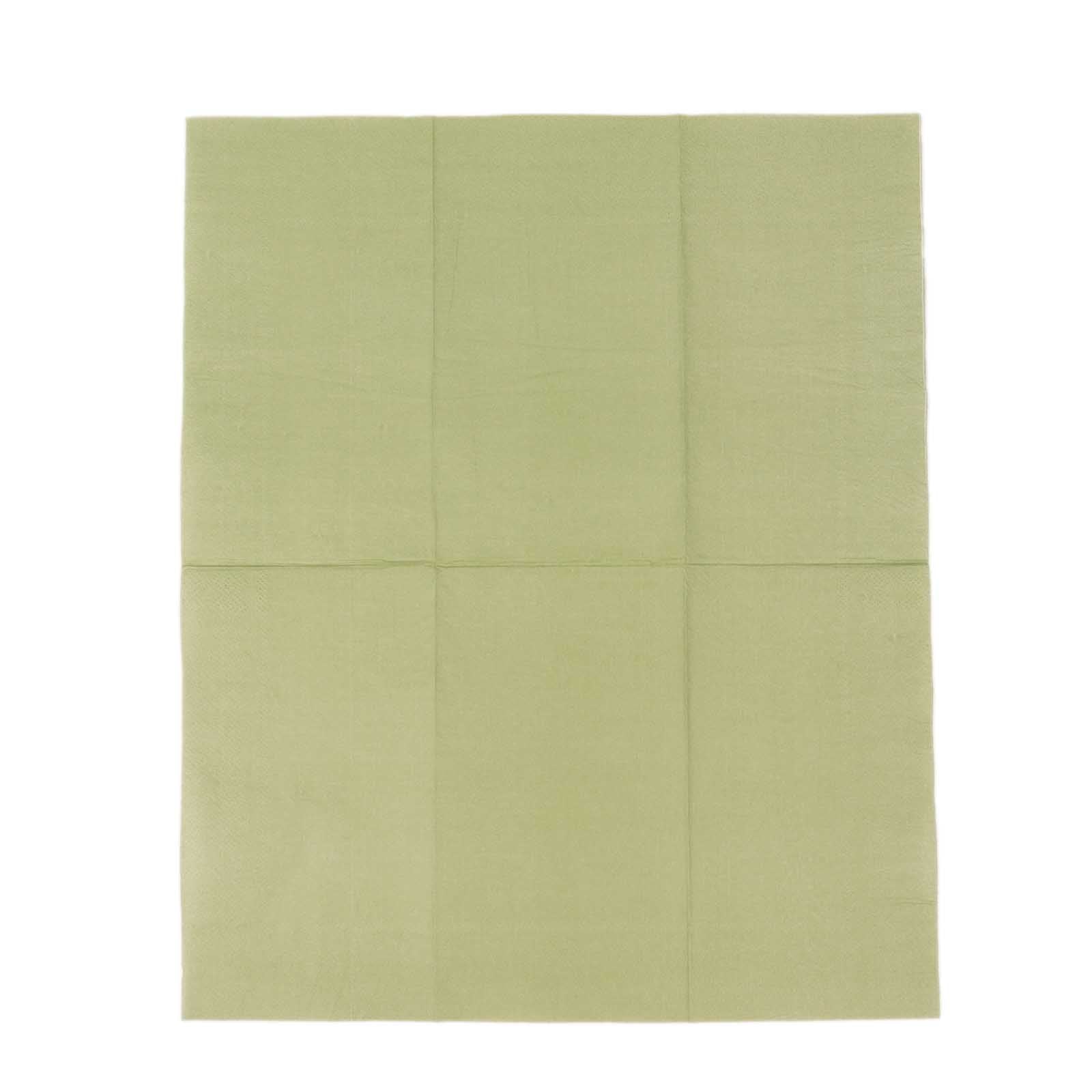 50-Pack Paper Napkins Soft Sage Green - Disposable 2-Ply Cocktail and Beverage Napkins for Weddings