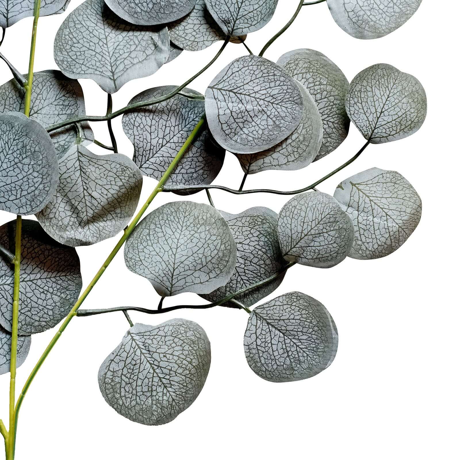 4 Pack 25" Frosted Green Artificial Silk Eucalyptus Leaf Branches