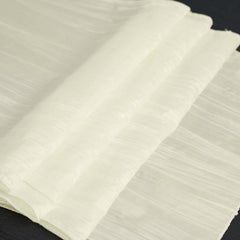 Taffeta 12"x108" Table Runner Ivory - Accordion Crinkle Design