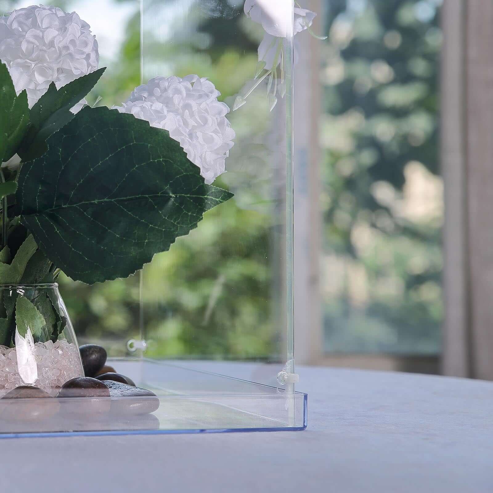 40" Floor Standing Clear Acrylic Display Box, Transparent Pedestal Riser with Interchangeable Lid and Base