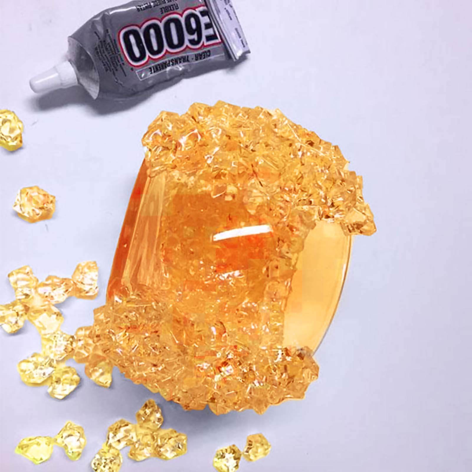 400 Pcs Acrylic Ice Bead Vase Fillers Mini Orange - Chic DIY Craft Crystals for Wedding Centerpieces & Table Styling