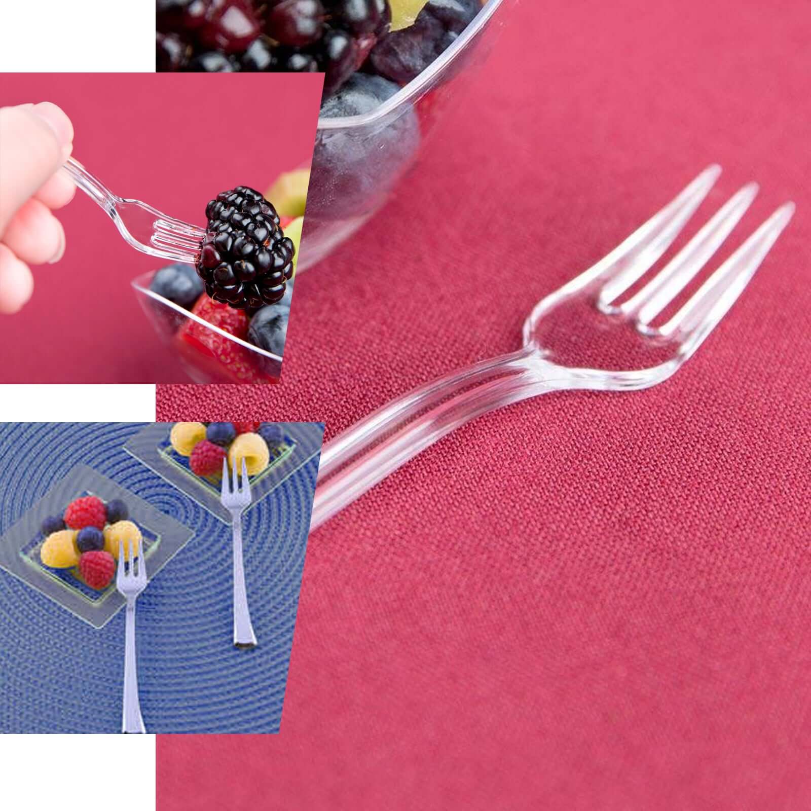 36-Pack Dessert Forks Mini Heavy Duty Design Clear - Plastic Disposable Utensils for Catering and Gatherings 4"