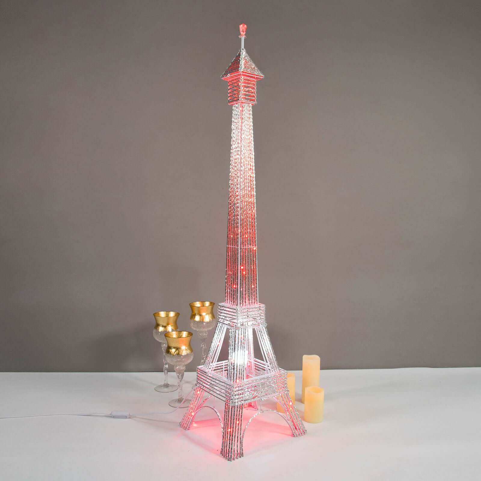 5ft Color Changing LED Metal Eiffel Tower Columns LED Lamp, Night Light Wedding Centerpiece